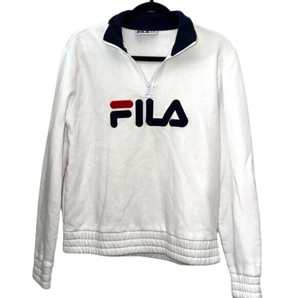 Fila Womens Half-Zip Sweatshirt Size S White - Picture 1 of 6